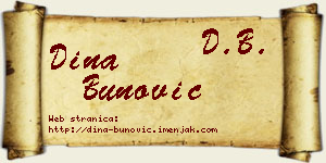 Dina Bunović vizit kartica